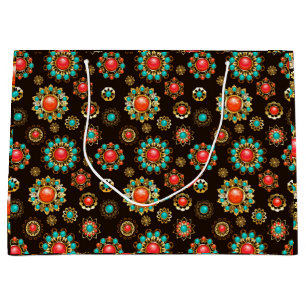 Bolsa De Regalo Grande Patrón de Seamless Brooches Étnicos