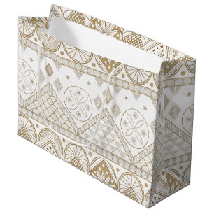 Bolsa De Regalo Grande Patrón de Seamless de Floral Geométrica Étnica 2