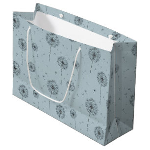 Bolsa De Regalo Grande Patrón de semilla de diente de león minimalista az