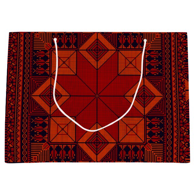 Bolsa De Regalo Grande Patrón de tatuajes de bordado palestino tradiciona (Anverso)