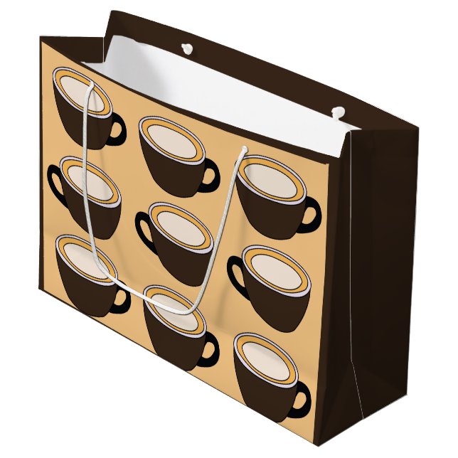 Bolsa De Regalo Grande Patrón de taza de café (Angulo Anverso)