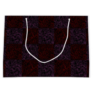 Bolsa De Regalo Grande Patrón de terreno rojo 01x4B negro BG