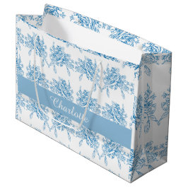 Bolsa De Regalo Grande Patrón de Toile Francés Azul