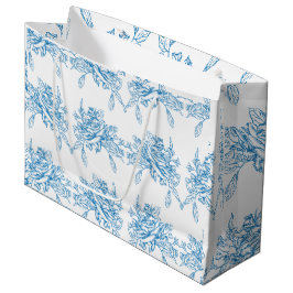 Bolsa De Regalo Grande Patrón de Toile Francés Azul
