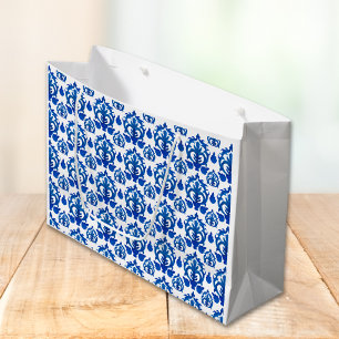 Bolsa De Regalo Grande Patrón de Toile Francés Azul