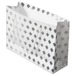 Bolsa De Regalo Grande Patrón decorativo de diamante blanco gris plateado