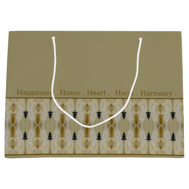 Bolsa De Regalo Grande Patrón Decorativo En Beige (Anverso)