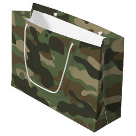 Bolsa De Regalo Grande Patrón del Ejército Camo Verde