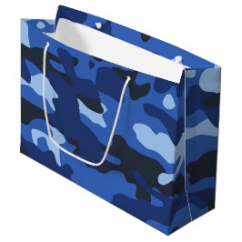 Bolsa De Regalo Grande Patrón del Ejército Camuflaje Azul Camo