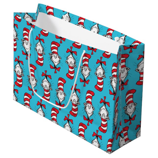 Bolsa De Regalo Grande Patrón del gato en el sombrero (Angulo Anverso)