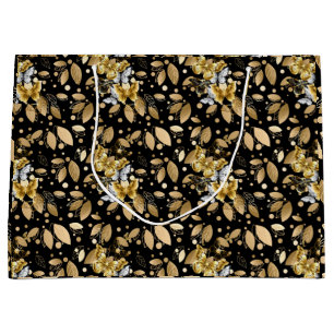 Bolsa De Regalo Grande Patrón dorado 06.bw Negro BG