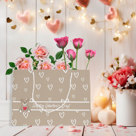 Bolsa De Regalo Grande Patrón elegante del Corazón del Café con detalles