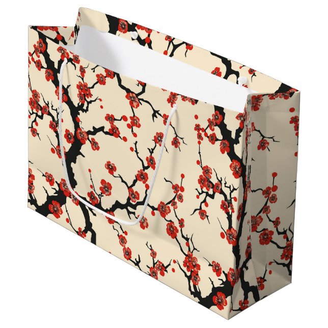Bolsa De Regalo Grande Patrón elegante sin foco de flores de cerezo (1) (Angulo Anverso)