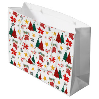 Bolsa De Regalo Grande Patrón festivo de vacaciones de Navidad