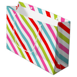Bolsa De Regalo Grande Patrón Festivo - Rayas Retro de Vacaciones