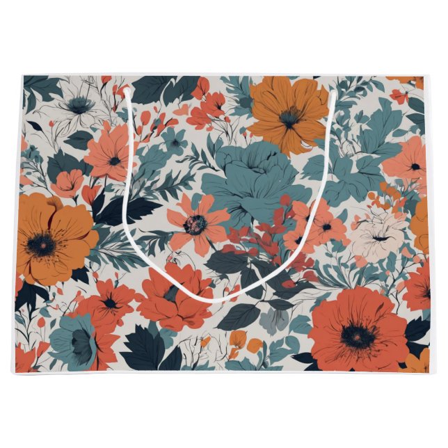 Bolsa De Regalo Grande Patrón floral (Anverso)