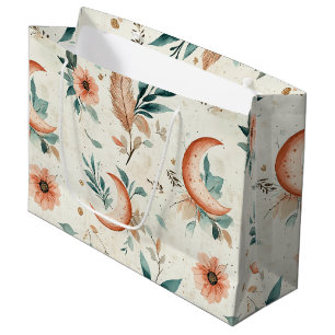 Bolsa De Regalo Grande Patrón floral celestial (2)