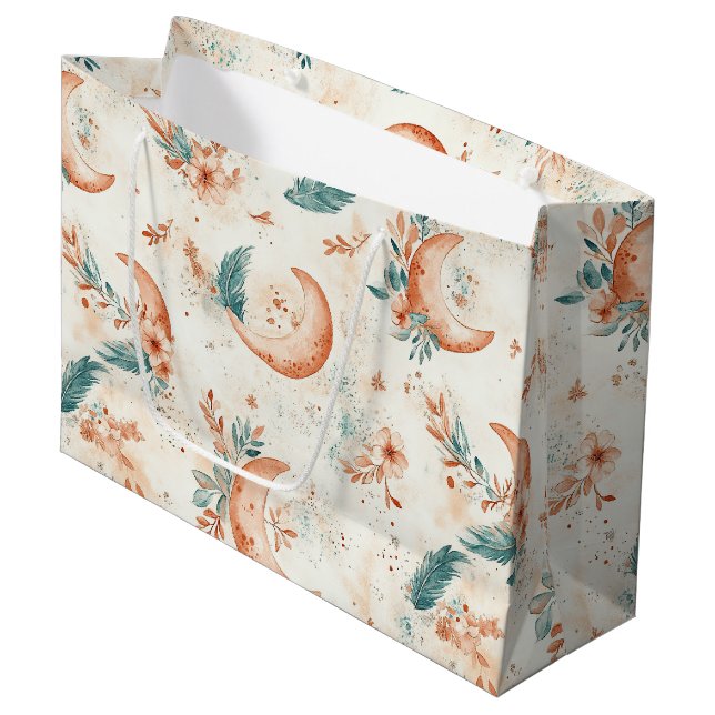 Bolsa De Regalo Grande Patrón floral celestial (4) (Angulo Anverso)