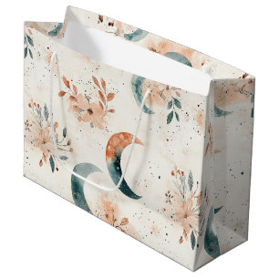 Bolsa De Regalo Grande Patrón floral celestial (5)