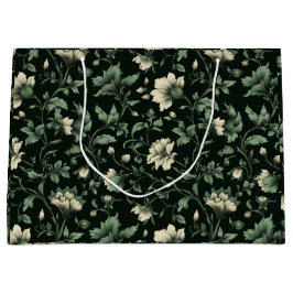 Bolsa De Regalo Grande Patrón floral crema verde botánico