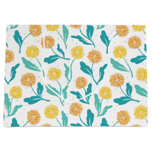 Bolsa De Regalo Grande Patrón floral de Dandelion amarillo - Inspirado en
