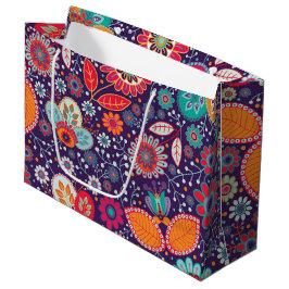 Bolsa De Regalo Grande Patrón floral de la naturaleza del Ilustracion de 