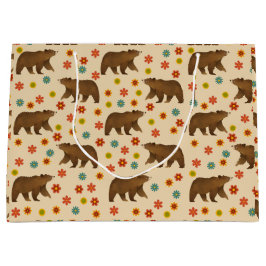Bolsa De Regalo Grande Patrón floral del oso