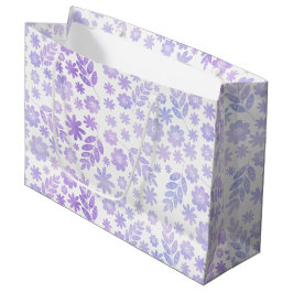 Bolsa De Regalo Grande Patrón floral dibujado a mano de lavanda