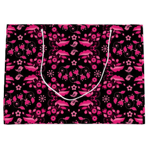Bolsa De Regalo Grande Patrón floral escandinavo rosa moderno