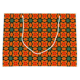 Bolsa De Regalo Grande Patrón floral geométrico marroquí bohemio