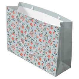 Bolsa De Regalo Grande Patrón Floral Prado de Coral