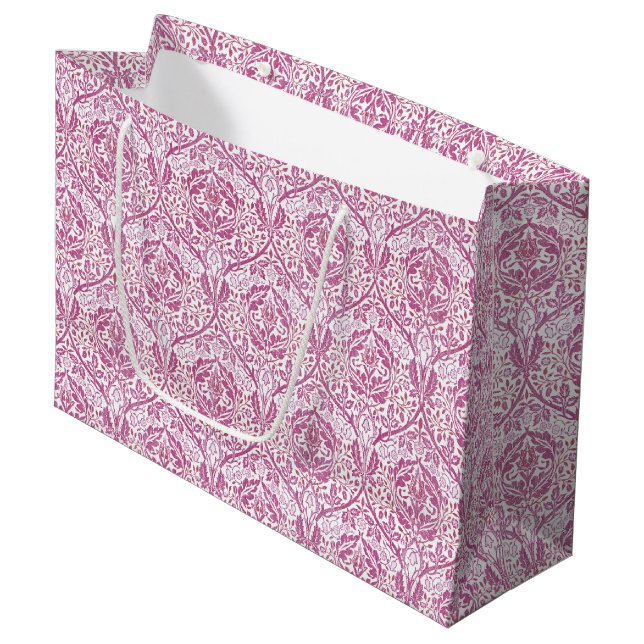 Bolsa De Regalo Grande Patrón floral rosa elegante (Angulo Anverso)