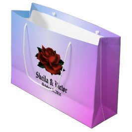 Bolsa De Regalo Grande Patrón floral simple en morado