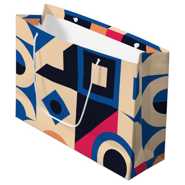 Bolsa De Regalo Grande patrón geométrico de círculo colorido (Angulo Anverso)