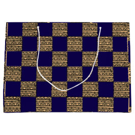 Bolsa De Regalo Grande patrón geométrico de tablero de damas moderno
