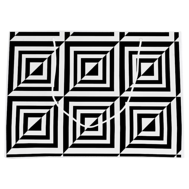 Bolsa De Regalo Grande Patrón geométrico en blanco y negro (Anverso)