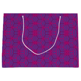 Bolsa De Regalo Grande Patrón geométrico retro rosa