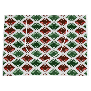 Bolsa De Regalo Grande Patrón gráfico Diamantes Rojo verde