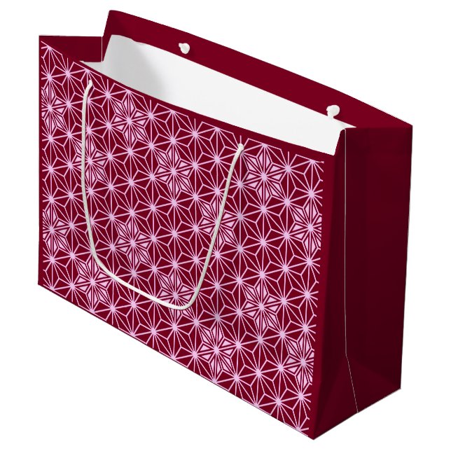 Bolsa De Regalo Grande Patrón japonés Asanoha - burdeos (Angulo Anverso)