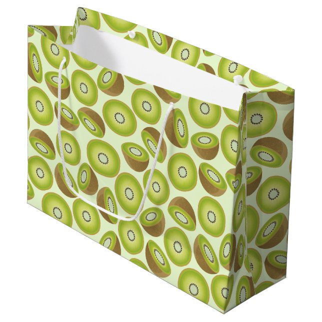 Bolsa De Regalo Grande Patrón Kiwi de corte simple (Angulo Anverso)