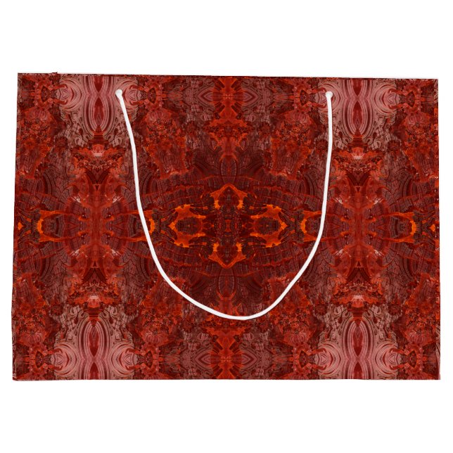 Bolsa De Regalo Grande Patrón marrón dorado texturizado de cuero de lujo (Reverso)