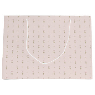 Bolsa De Regalo Grande Patrón minimalista de flores silvestres con puntos
