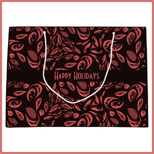 Bolsa De Regalo Grande Patrón moderno negro, rojo cálido de lágrimas