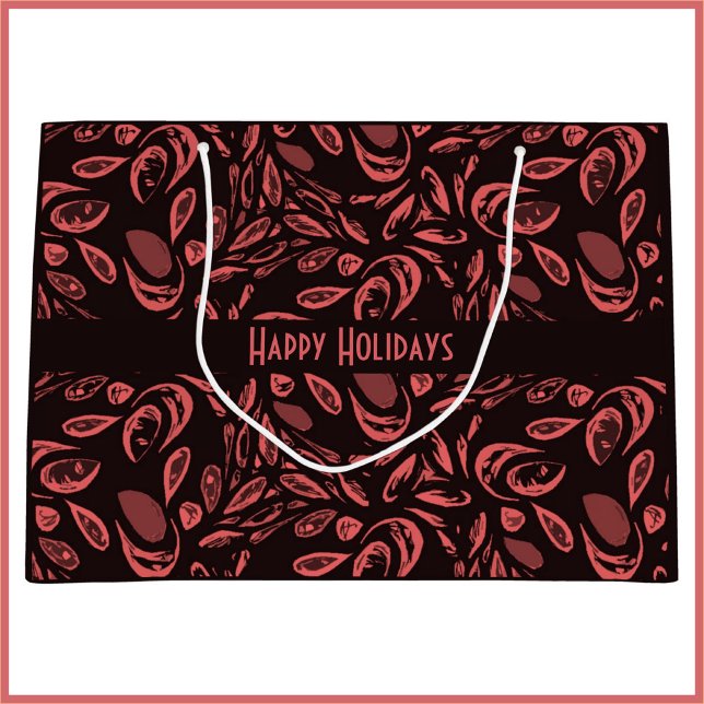 Bolsa De Regalo Grande Patrón moderno negro, rojo cálido de lágrimas (Subido por el creador)