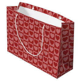 Bolsa De Regalo Grande Patrón moderno retro rojo y rosa del corazón Minim