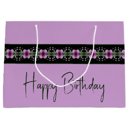 Bolsa De Regalo Grande Patrón morado floral