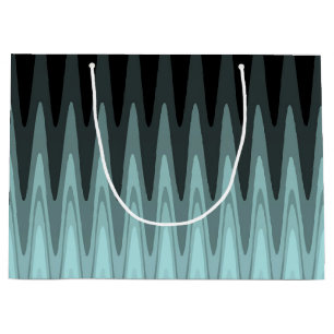 Bolsa De Regalo Grande Patrón negro teal gris zig zag