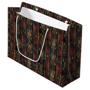 Bolsa De Regalo Grande Patrón Persa Gold Damask Noir (2)