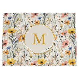 Bolsa De Regalo Grande Patrón personalizado de flores de la pradera de Go