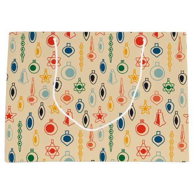 Bolsa De Regalo Grande Patrón retro de mediados del siglo con juguetes de (Anverso)